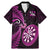 Personalised New Zealand Darts Family Matching Mermaid Dress and Hawaiian Shirt Happiness Is A Tight Threesome Maori Pink LT14 Dad's Shirt - Short Sleeve Pink - Polynesian Pride