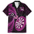 Personalised New Zealand Darts Family Matching Off Shoulder Short Dress and Hawaiian Shirt Happiness Is A Tight Threesome Maori Pink LT14 Dad's Shirt - Short Sleeve Pink - Polynesian Pride