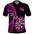 Personalised New Zealand Darts Polo Shirt Happiness Is A Tight Threesome Maori Pink LT14 Pink - Polynesian Pride