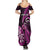 Personalised New Zealand Darts Summer Maxi Dress Happiness Is A Tight Threesome Maori Pink LT14 - Polynesian Pride