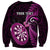 Personalised New Zealand Darts Sweatshirt Happiness Is A Tight Threesome Maori Pink LT14 - Polynesian Pride