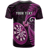 Personalised New Zealand Darts T Shirt Happiness Is A Tight Threesome Maori Pink LT14 - Polynesian Pride