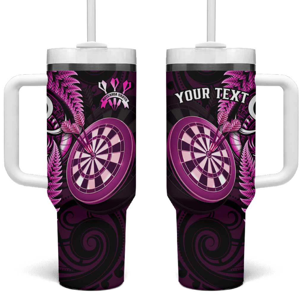 Personalised New Zealand Darts Tumbler With Handle Happiness Is A Tight Threesome Maori Pink