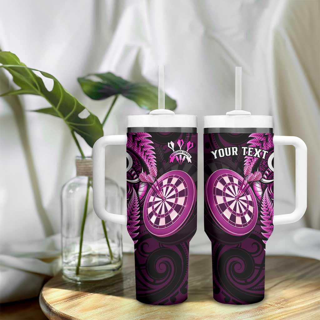 Personalised New Zealand Darts Tumbler With Handle Happiness Is A Tight Threesome Maori Pink