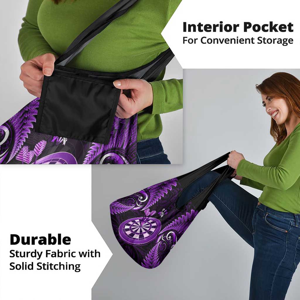 New Zealand Darts Grocery Bag Happiness Is A Tight Threesome Maori Purple