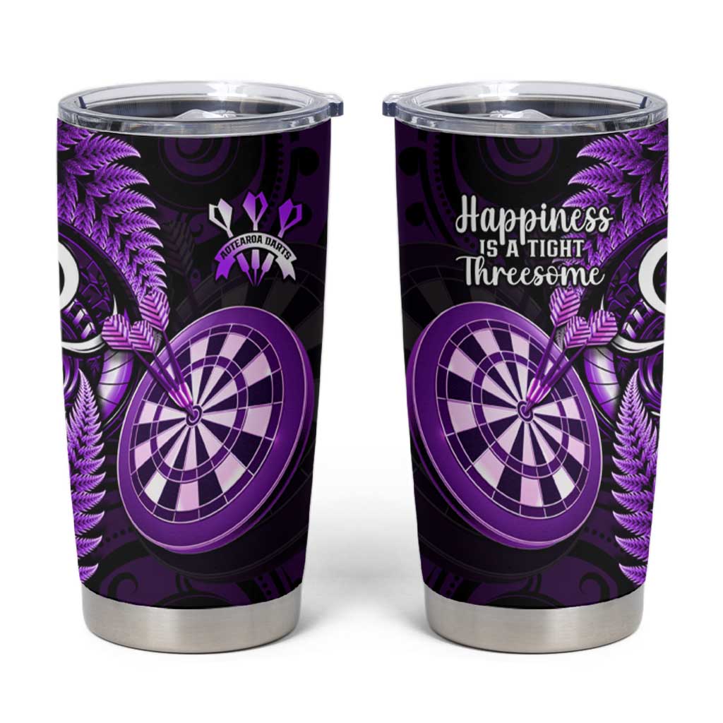 New Zealand Darts Tumbler Cup Happiness Is A Tight Threesome Maori Purple