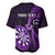 Personalised New Zealand Darts Baseball Jersey Happiness Is A Tight Threesome Maori Purple LT14 - Polynesian Pride