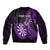 Personalised New Zealand Darts Bomber Jacket Happiness Is A Tight Threesome Maori Purple LT14 - Polynesian Pride