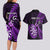 Personalised New Zealand Darts Couples Matching Long Sleeve Bodycon Dress and Hawaiian Shirt Happiness Is A Tight Threesome Maori Purple LT14 - Polynesian Pride