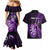 Personalised New Zealand Darts Couples Matching Mermaid Dress and Hawaiian Shirt Happiness Is A Tight Threesome Maori Purple LT14 - Polynesian Pride