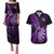 Personalised New Zealand Darts Couples Matching Puletasi Dress and Hawaiian Shirt Happiness Is A Tight Threesome Maori Purple LT14 Purple - Polynesian Pride