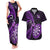 Personalised New Zealand Darts Couples Matching Tank Maxi Dress and Hawaiian Shirt Happiness Is A Tight Threesome Maori Purple LT14 Purple - Polynesian Pride