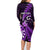 Personalised New Zealand Darts Family Matching Long Sleeve Bodycon Dress and Hawaiian Shirt Happiness Is A Tight Threesome Maori Purple LT14 - Polynesian Pride