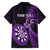 Personalised New Zealand Darts Family Matching Off Shoulder Long Sleeve Dress and Hawaiian Shirt Happiness Is A Tight Threesome Maori Purple LT14 - Polynesian Pride