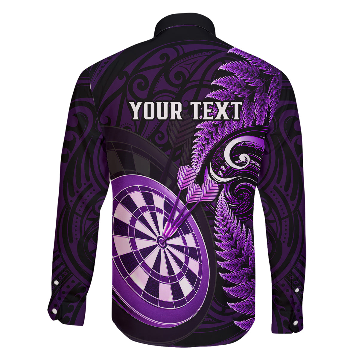 Personalised New Zealand Darts Family Matching Off Shoulder Maxi Dress and Hawaiian Shirt Happiness Is A Tight Threesome Maori Purple LT14 - Polynesian Pride