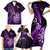 Personalised New Zealand Darts Family Matching Short Sleeve Bodycon Dress and Hawaiian Shirt Happiness Is A Tight Threesome Maori Purple LT14 - Polynesian Pride