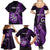 Personalised New Zealand Darts Family Matching Summer Maxi Dress and Hawaiian Shirt Happiness Is A Tight Threesome Maori Purple LT14 - Polynesian Pride