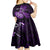 Personalised New Zealand Darts Kid Short Sleeve Dress Happiness Is A Tight Threesome Maori Purple LT14 - Polynesian Pride