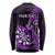 Personalised New Zealand Darts Long Sleeve Shirt Happiness Is A Tight Threesome Maori Purple LT14 - Polynesian Pride