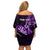 Personalised New Zealand Darts Off Shoulder Short Dress Happiness Is A Tight Threesome Maori Purple LT14 - Polynesian Pride