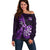 Personalised New Zealand Darts Off Shoulder Sweater Happiness Is A Tight Threesome Maori Purple LT14 Women Purple - Polynesian Pride