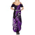 Personalised New Zealand Darts Summer Maxi Dress Happiness Is A Tight Threesome Maori Purple LT14 - Polynesian Pride