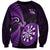 Personalised New Zealand Darts Sweatshirt Happiness Is A Tight Threesome Maori Purple LT14 Unisex Purple - Polynesian Pride