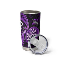 Personalised New Zealand Darts Tumbler Cup Happiness Is A Tight Threesome Maori Purple