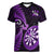 Personalised New Zealand Darts Women V Neck T Shirt Happiness Is A Tight Threesome Maori Purple LT14 Female Purple - Polynesian Pride