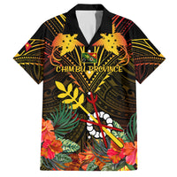 Papua New Guinea Chimbu Province Family Matching Summer Maxi Dress and Hawaiian Shirt Papua Niugini Coat Of Arms With Flag Style LT14 Dad's Shirt - Short Sleeve Black - Polynesian Pride