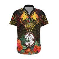 Papua New Guinea East New Britain Province Hawaiian Shirt Papua Niugini Coat Of Arms With Flag Style LT14 Black - Polynesian Pride