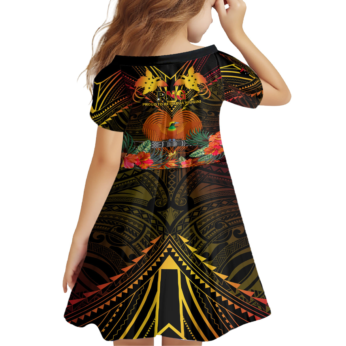 Papua New Guinea Manus Province Family Matching Summer Maxi Dress and Hawaiian Shirt Papua Niugini Coat Of Arms With Flag Style LT14 - Polynesian Pride