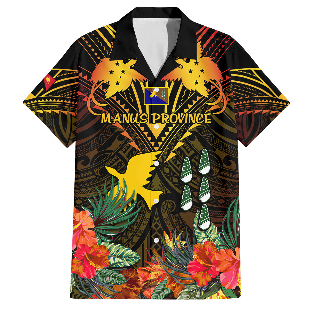 papua-new-guinea-manus-province-family-matching-tank-maxi-dress-and-hawaiian-shirt-papua-niugini-coat-of-arms-with-flag-style