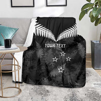 Custom New Zealand Silver Fern Football Blanket Go Aotearoa Grunge Black LT14 - Polynesian Pride