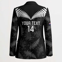 Custom New Zealand Silver Fern Football Blazer Go Aotearoa Grunge Black LT14 - Polynesian Pride