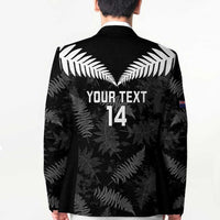 Custom New Zealand Silver Fern Football Blazer Go Aotearoa Grunge Black LT14 - Polynesian Pride