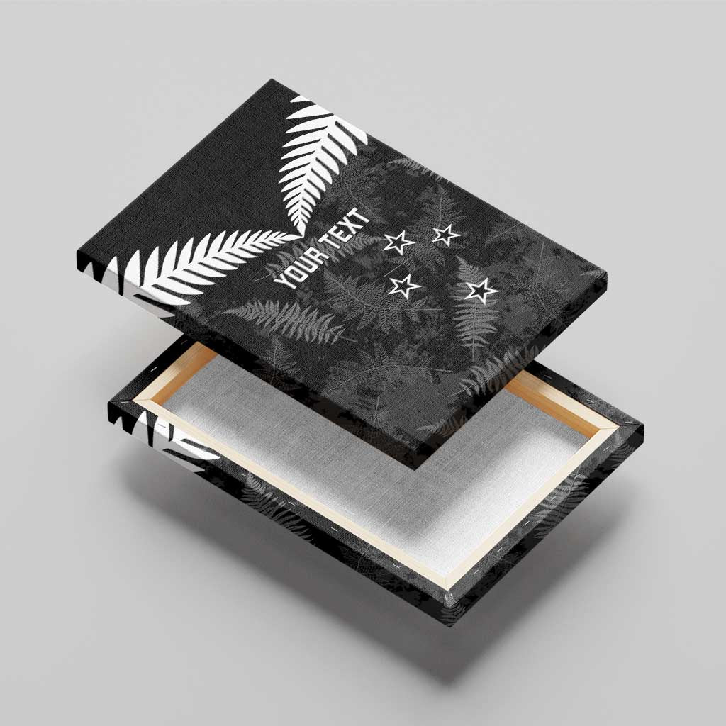 Custom New Zealand Silver Fern Football Canvas Wall Art Go Aotearoa Grunge Black LT14 - Polynesian Pride