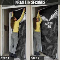 Custom New Zealand Silver Fern Football Door Cover Go Aotearoa Grunge Black - Polynesian Pride