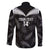 Custom New Zealand Silver Fern Football Family Matching Mermaid Dress and Hawaiian Shirt Go Aotearoa Grunge Black - Polynesian Pride