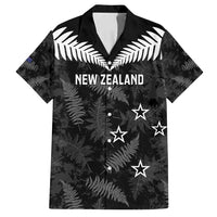 Custom New Zealand Silver Fern Football Family Matching Summer Maxi Dress and Hawaiian Shirt Go Aotearoa Grunge Black - Polynesian Pride