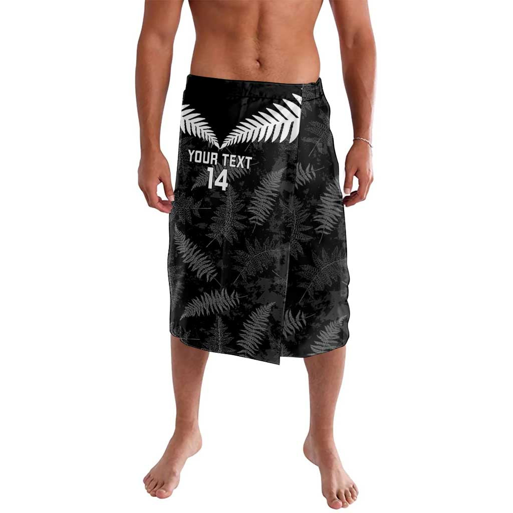 Custom New Zealand Silver Fern Football Lavalava Go Aotearoa Grunge Black - Polynesian Pride
