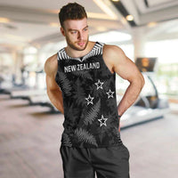 Custom New Zealand Silver Fern Football Men Tank Top Go Aotearoa Grunge Black - Polynesian Pride