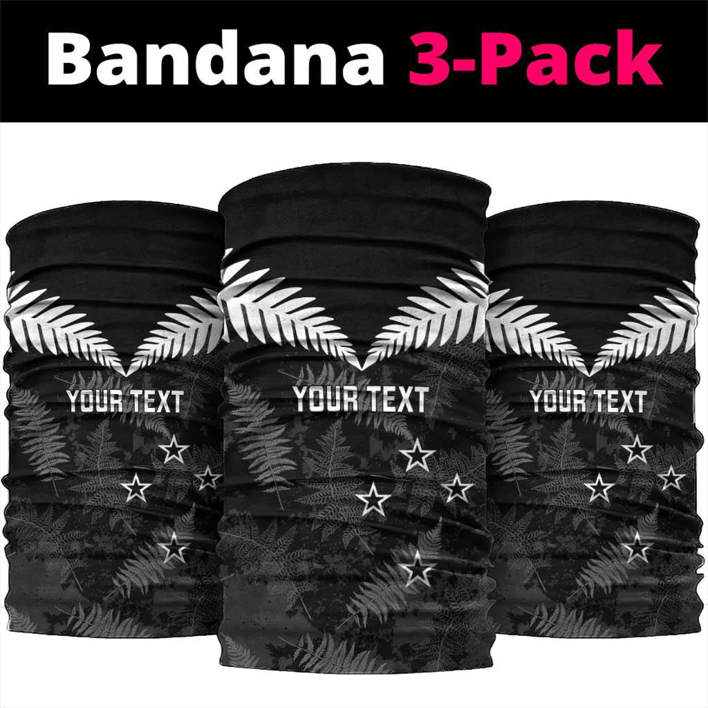Custom New Zealand Silver Fern Football Neck Gaiter Go Aotearoa Grunge Black LT14 package One Size: 25*50cm Black - Polynesian Pride