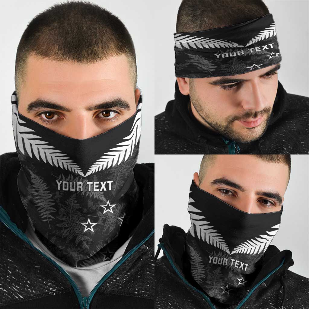 Custom New Zealand Silver Fern Football Neck Gaiter Go Aotearoa Grunge Black LT14 - Polynesian Pride