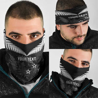 Custom New Zealand Silver Fern Football Neck Gaiter Go Aotearoa Grunge Black LT14 - Polynesian Pride