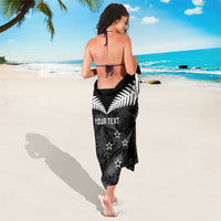 Custom New Zealand Silver Fern Football Sarong Go Aotearoa Grunge Black LT14 - Polynesian Pride