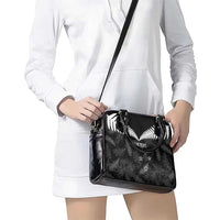 Custom New Zealand Silver Fern Football Shoulder Handbag Go Aotearoa Grunge Black LT14 - Polynesian Pride