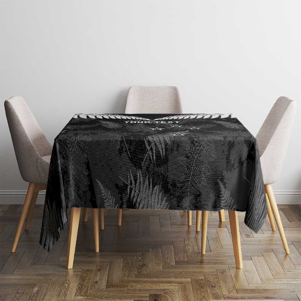 Custom New Zealand Silver Fern Football Tablecloth Go Aotearoa Grunge Black LT14 - Polynesian Pride