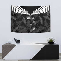Custom New Zealand Silver Fern Football Tapestry Go Aotearoa Grunge Black LT14 - Polynesian Pride