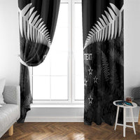 Custom New Zealand Silver Fern Football Window Curtain Go Aotearoa Grunge Black LT14 - Polynesian Pride